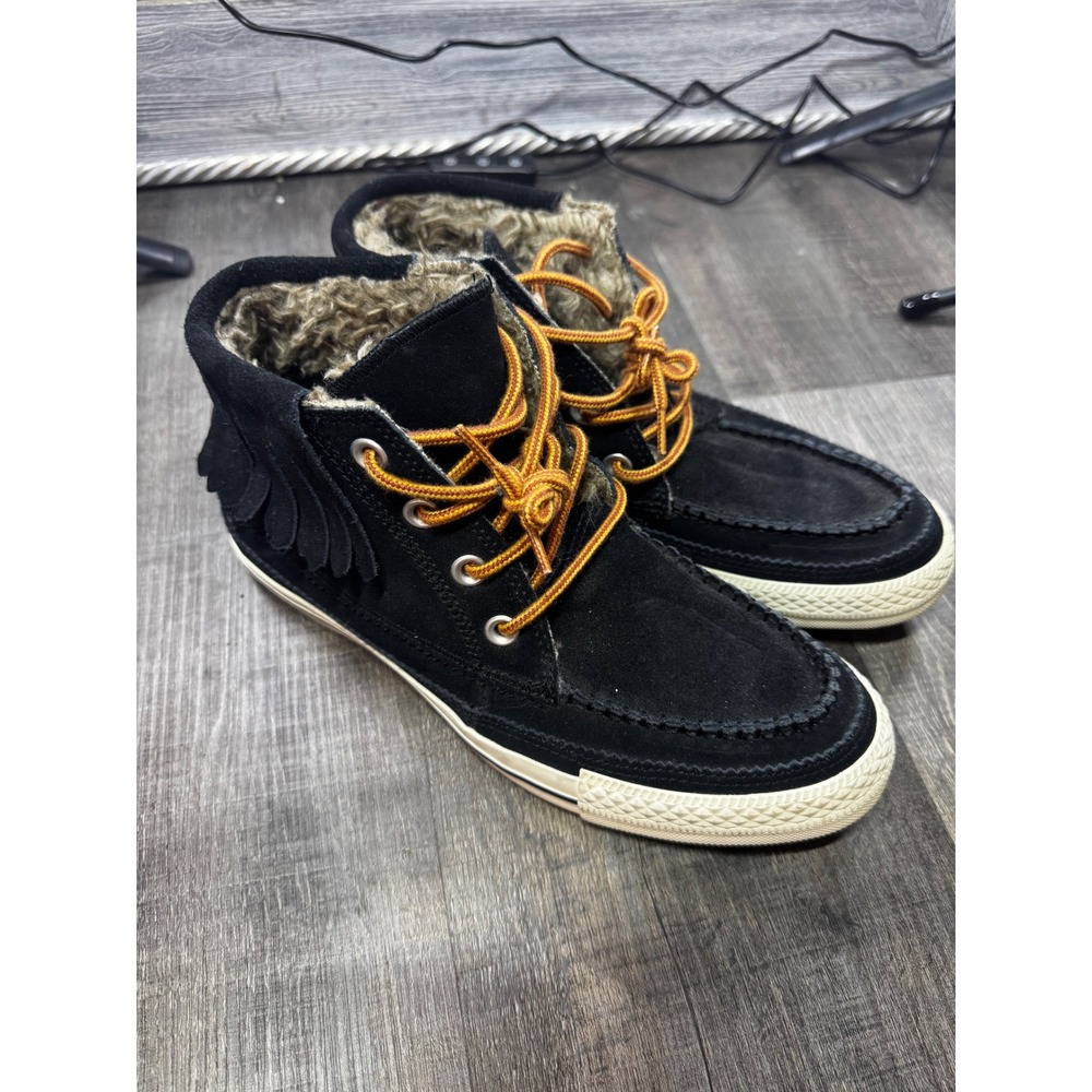 Converse All Star Chuck Taylor‎ Fringe Moccasin Suede Black 532409C Womens 8.5
